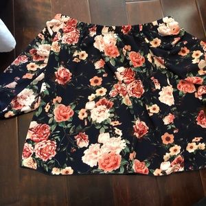 Off the shoulder chiffon top